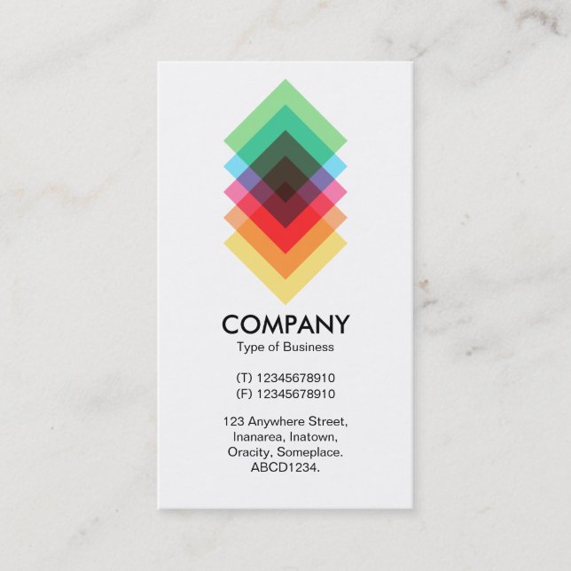 Carte De Visite Diamants de superposition de couleurs Symbole/Logo (Devant)