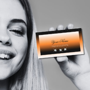 Carte De Visite Diamants d'étincelant orange de dégradé noir