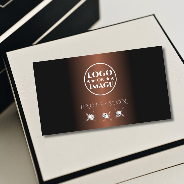 Carte De Visite Diamants d'étincelle Brown foncé de luxe Ajouter u (Créateur téléchargé)