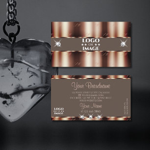 Carte De Visite Diamants d'étincelle Brown or Rose de luxe avec lo