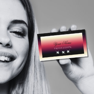 Carte De Visite Diamants d'étincelle noir rouge moderne