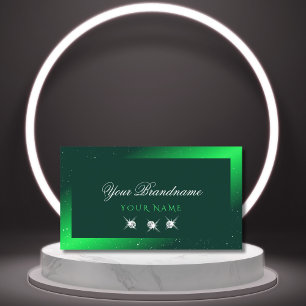 Carte De Visite Diamants émeraude vert brillant Élégant