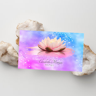 Carte De Visite Diamants en forme de pinceau Lotus holographiques