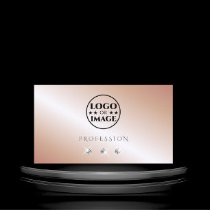 Carte De Visite Diamants étincelants Rose de luxe en or en argent 