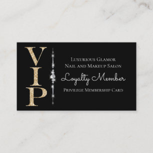 Carte De Visite Diamants glamour noir Parties scintillant or VIP L