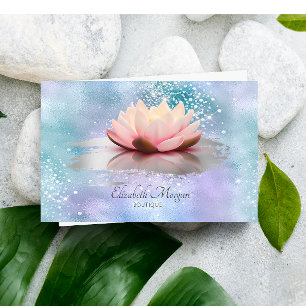 Carte De Visite Diamants holographiques à trait de pinceau Lotus m
