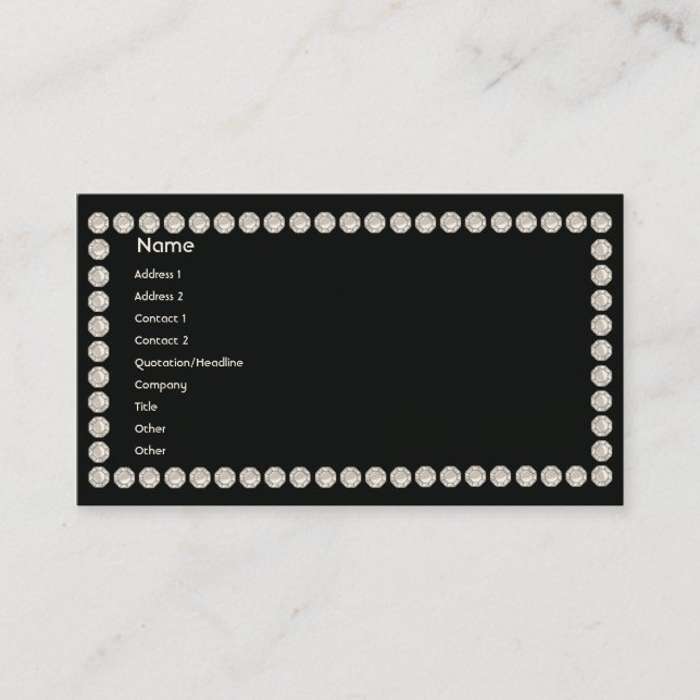 Carte De Visite Diamants noirs - affaires (Devant)