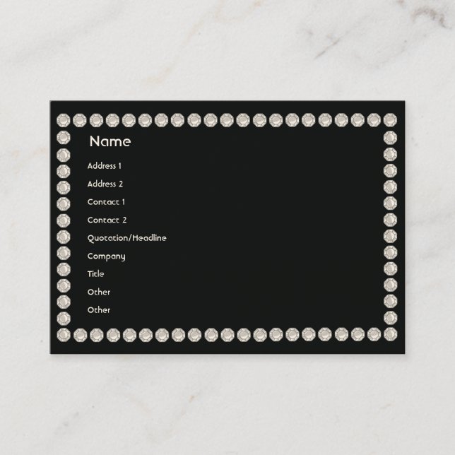 Carte De Visite Diamants noirs - potelés (Devant)