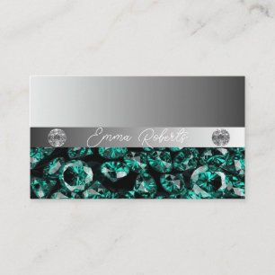 Carte De Visite Diamants Pailletés Argent Brillants
