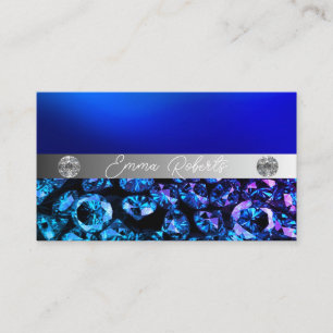 Carte De Visite Diamants Pailletés Argent Brillants Scintillants