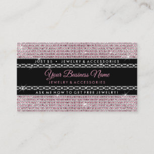 Carte De Visite Diamants roses scintillants