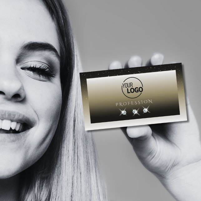 Carte De Visite Diamètre d'étincelle en platine beige avec logo (Créateur téléchargé)