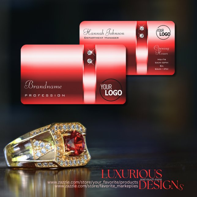 Carte De Visite Diamètre et logo rouge brillant Ruby (Créateur téléchargé)