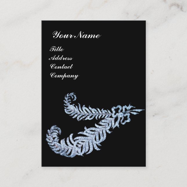 Carte De Visite DIAMOND FEATHERS MONOGRAM, rose (Devant)