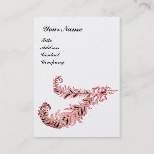 Carte De Visite DIAMOND FEATHERS MONOGRAM, rose, perle