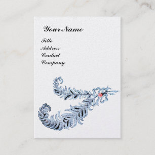 Carte De Visite DIAMOND FEATHERS MONOGRAM, rose, platine, argent