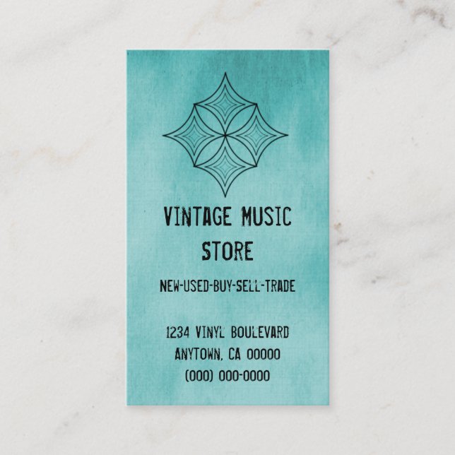 Carte de visite Diamond Grungy, Turquoise (Devant)