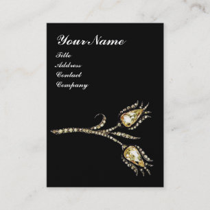 Carte De Visite DIAMOND TULIPS MONOGRAM, Black, Pearle blanche