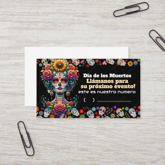 Carte De Visite Dias de los muertos (Devant/Arrière en situation)