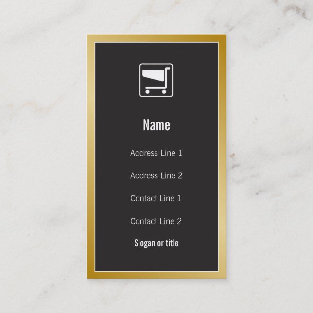 Carte de visite d'icône de caddie (Devant)