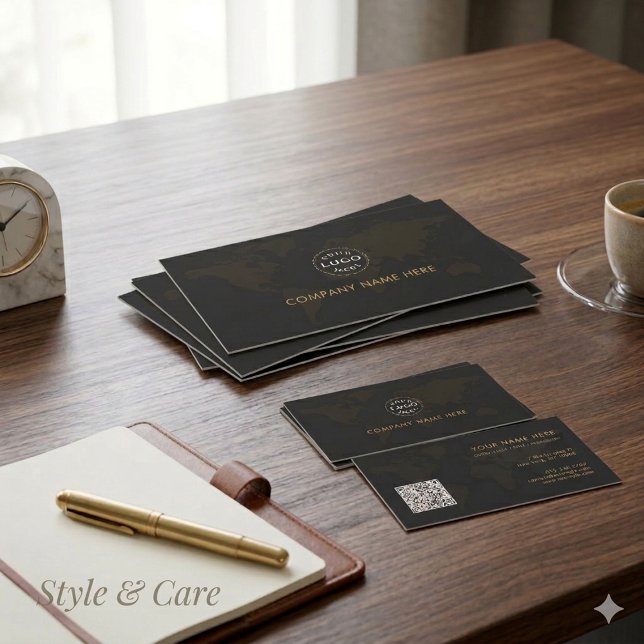 Carte de visite d'identité d'entreprise Elite Noir (Elite Black Gold Corporate Identity Business Card)