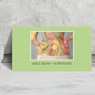 Carte De Visite Diététicien vert élégant de nutritionniste de