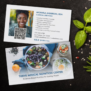 Carte De Visite Diététiste/Nutritionniste Moderne Code QR Réseaux 