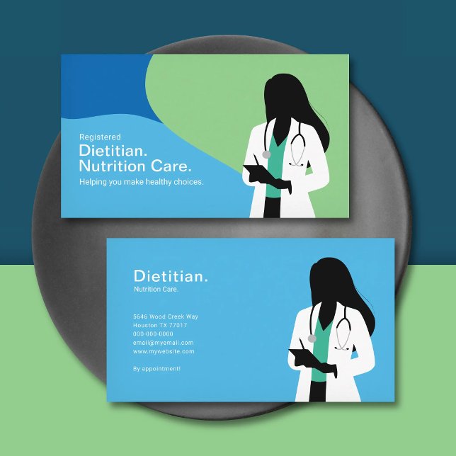 Carte De Visite Diététiste - Soins Nutritionnels (Dietitian - Nutrition Care Business Card)
