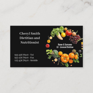 Carte De Visite Dietitian Nutritionist fruit vegetable color photo