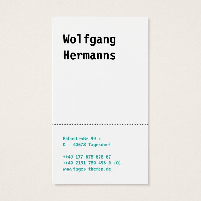 Carte de visite différents papiers (Dos)
