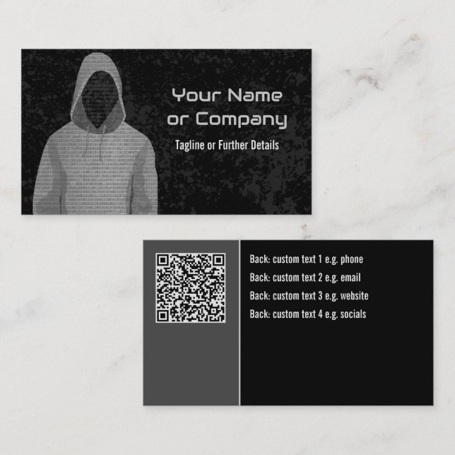 Carte De Visite Digital Forensics ou test de stylet - Ethique Hack (Devant / Derrière)
