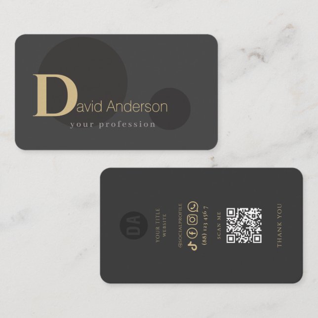 Carte de visite d'illustration minimaliste 3 (Devant / Derrière)