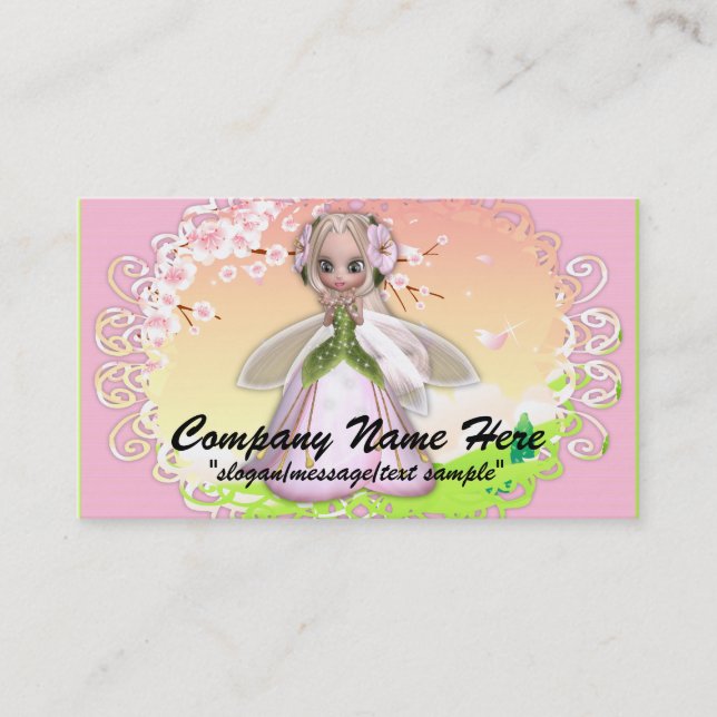Carte de visite d'imaginaire : : Fée 2 de fleurs (Devant)