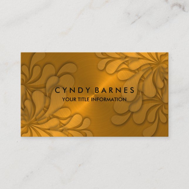 Carte de visite Dimensionnel à feuilles orange (Devant)