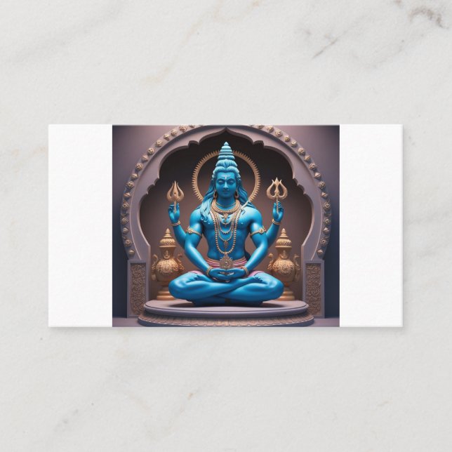 Carte De Visite Dimensions divines : Art 3D du Seigneur Shiva 🕉️ (Devant)