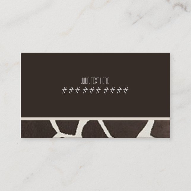 Carte de visite d'impression de girafe (Devant)