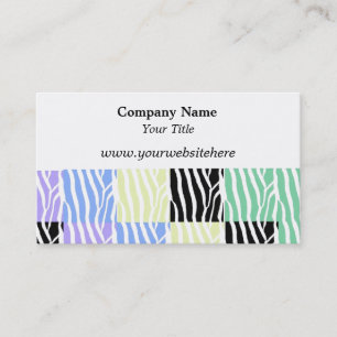 Carte de visite d'impression Zebra multicolore