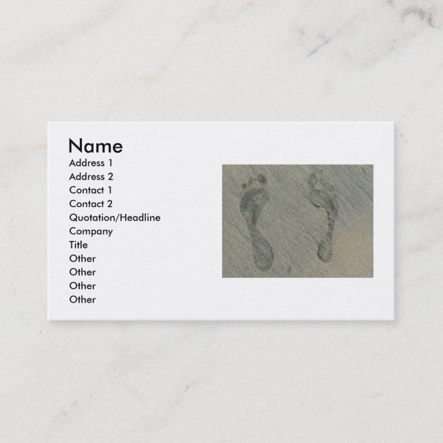 Carte de visite d'impressions de pied (Devant)