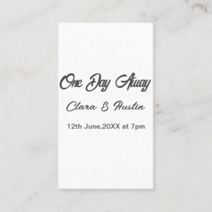 Carte De Visite Dîner de répétition Un jour avant la nuit précédan