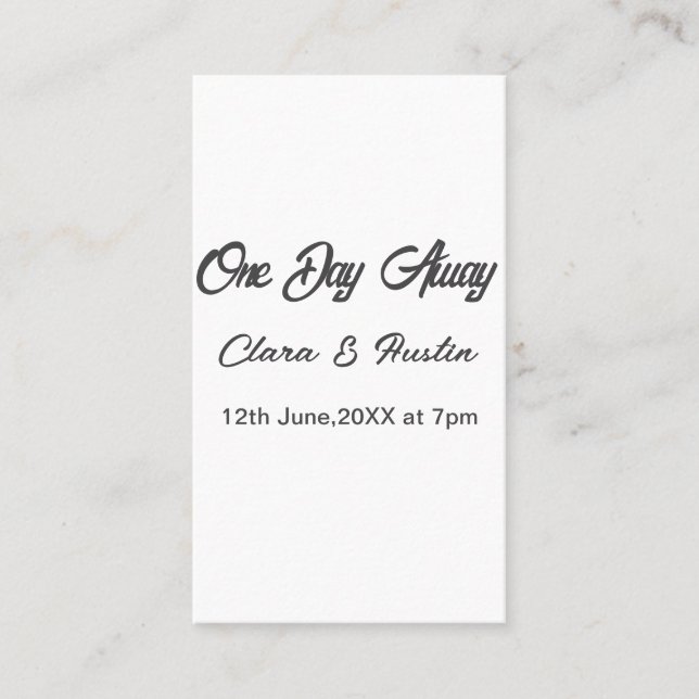 Carte De Visite Dîner de répétition Un jour avant la nuit précédan (Devant)