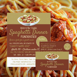 Carte De Visite Dîner Spaghetti Moderne Activité de collecte de fo