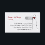 Carte de visite d'infirmière ou de docteur Coeur<br><div class="desc">Pour infirmière scolaire,  médecin,  infirmière ou toute personne dans le domaine médical. Personnalisable!</div>