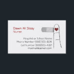 Carte de visite d'infirmière ou de docteur Coeur<br><div class="desc">Pour infirmière scolaire,  médecin,  infirmière ou toute personne dans le domaine médical. Personnalisable!</div>