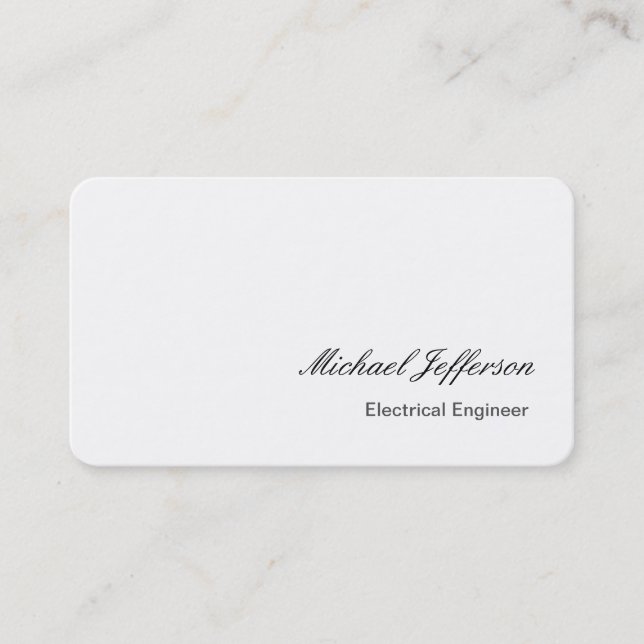 Carte de visite d'ingénieur électrique blanc arron (Devant)