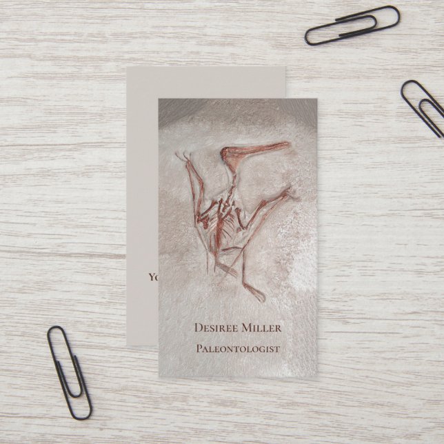 Carte De Visite Dinosaur Bones Paléontologiste Conception préhisto (Devant/Arrière en situation)