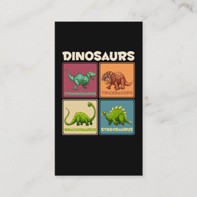 Carte De Visite Dinosaur Stegosarus T-rex Triceratops Dino (Devant)