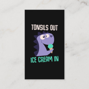 Carte De Visite Dinosaure Crème de glace Tonsils Récupération obte