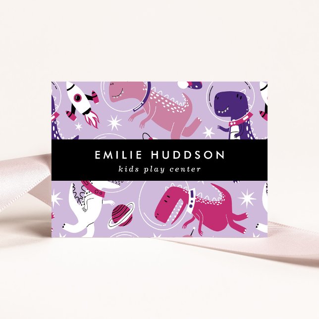 Carte De Visite Dinosaures de l'espace, Centre de jeux pour enfant (Créateur téléchargé)
