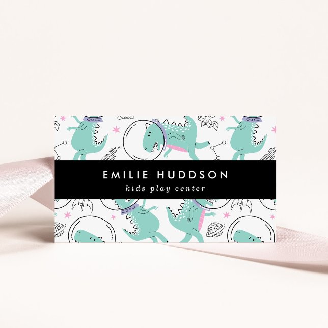 Carte De Visite Dinosaures de l'espace, Centre de jeux pour enfant (Créateur téléchargé)