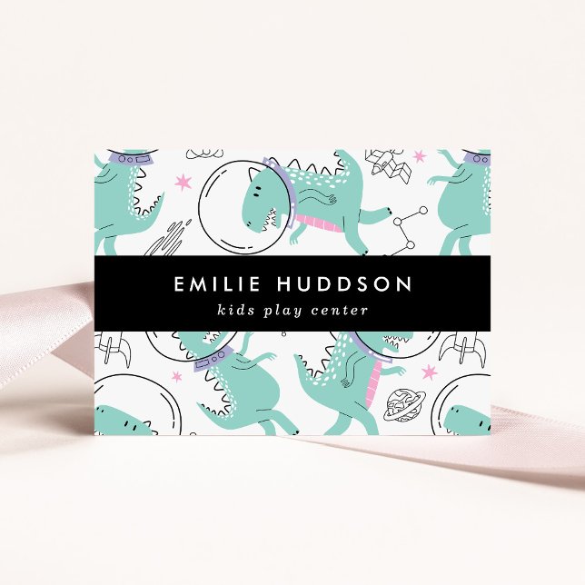Carte De Visite Dinosaures de l'espace, Centre de jeux pour enfant (Créateur téléchargé)